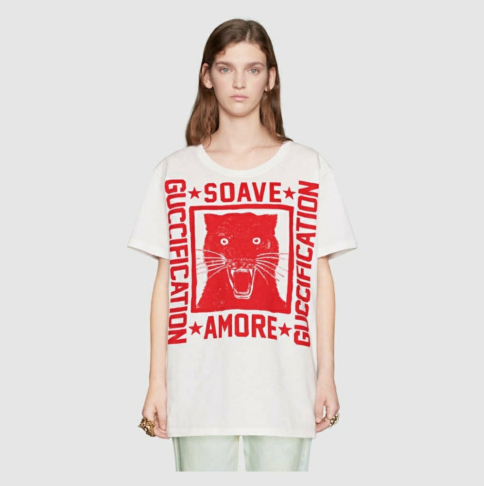 Gucci short sleeve t-shirt soave amore print
